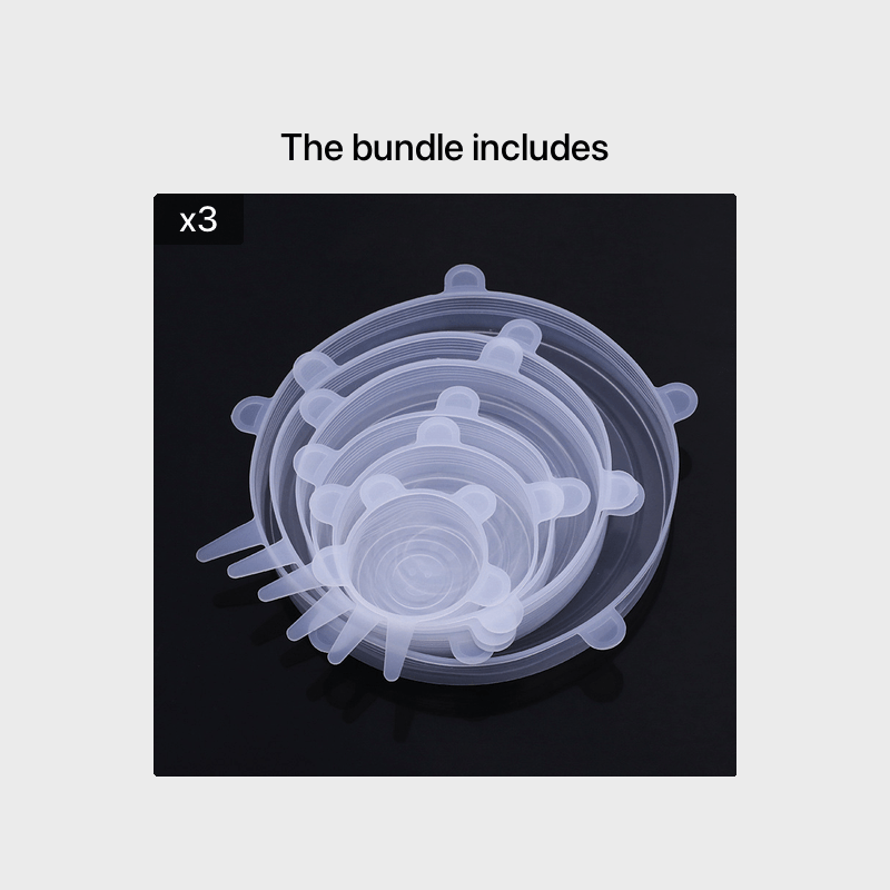 Eloledg - 6pcs Silicone Elastic Lids - Reusable