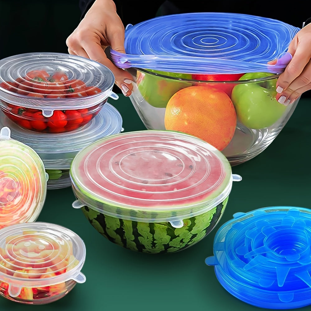 Eloledg - 6pcs Silicone Elastic Lids - Reusable