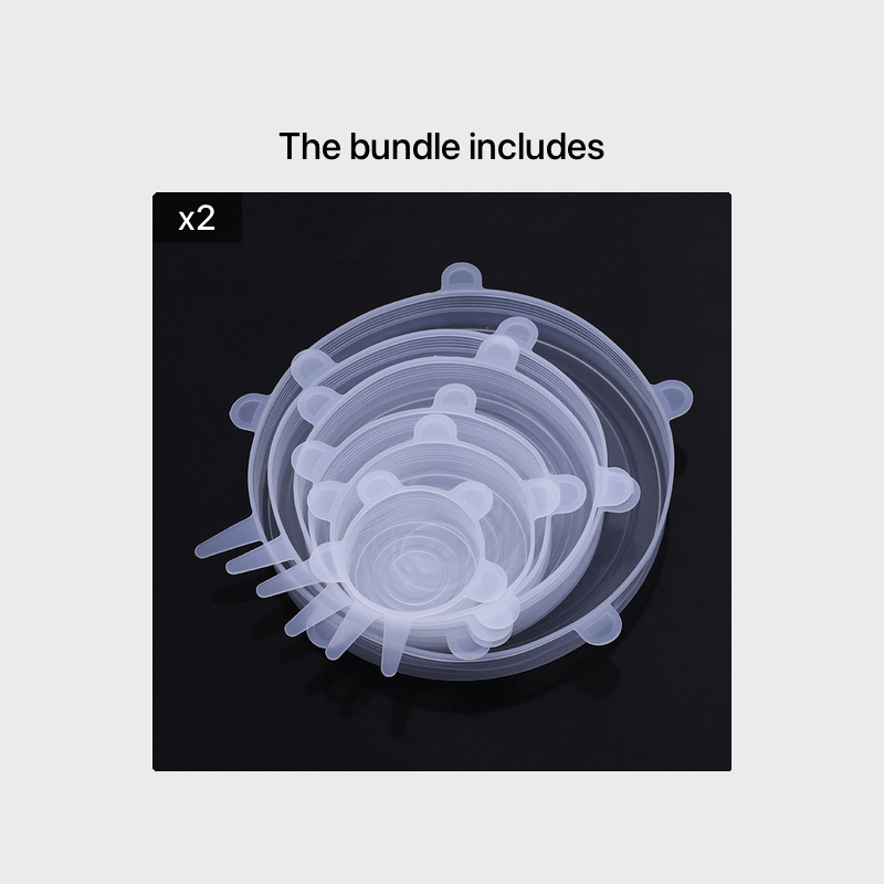 Eloledg - 6pcs Silicone Elastic Lids - Reusable