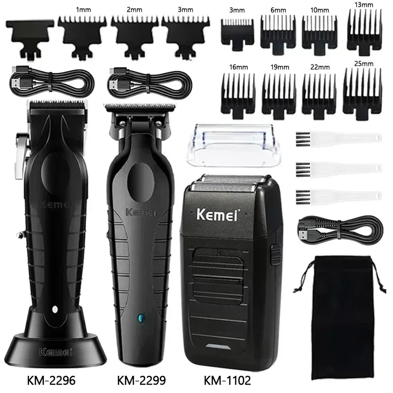 Kemei Hair Clipper Kit - Professional Hair Cutting Machine