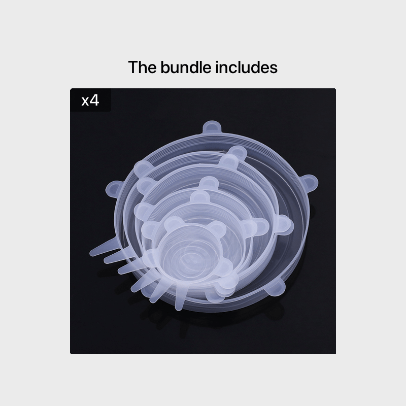 Eloledg - 6pcs Silicone Elastic Lids - Reusable