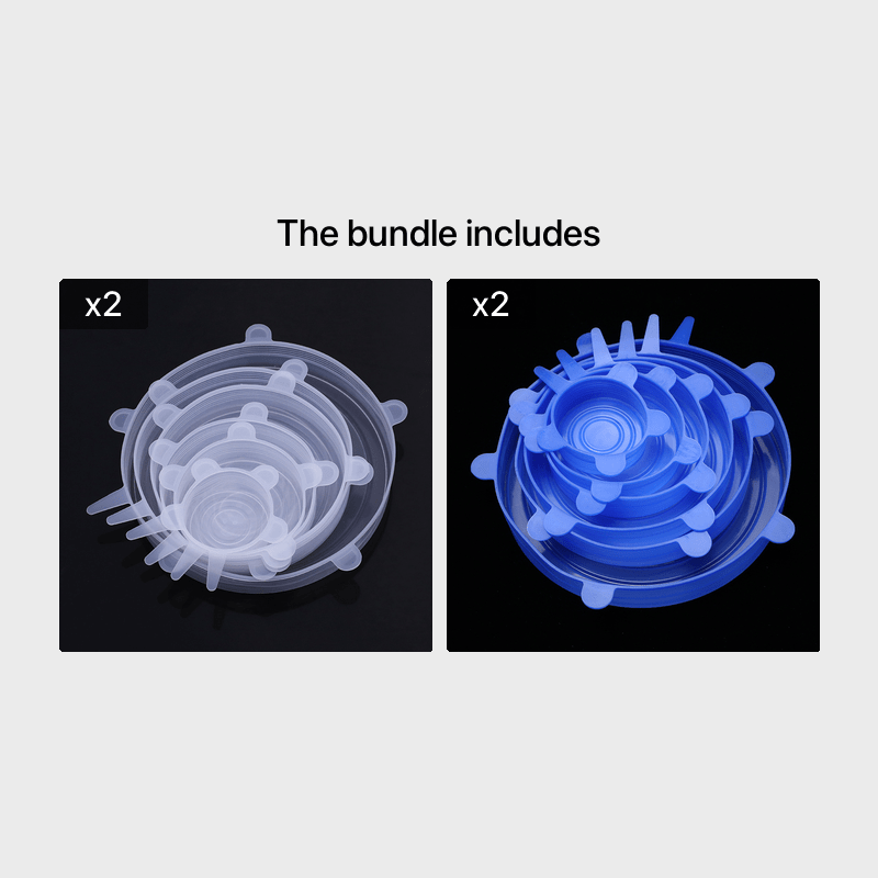 Eloledg - 6pcs Silicone Elastic Lids - Reusable